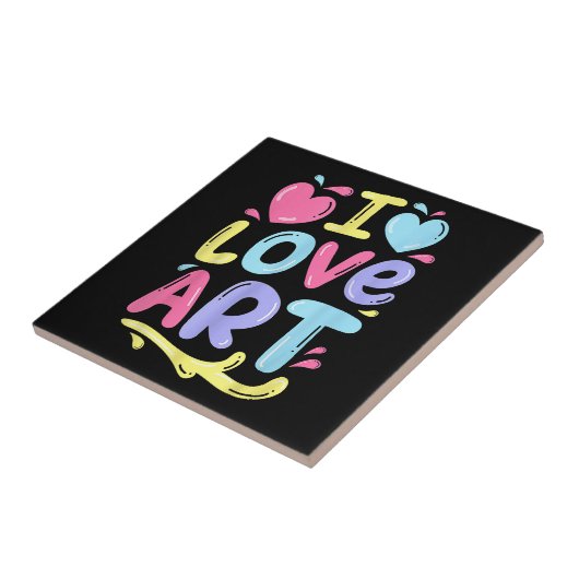 アーティスト・ペインターのギフト、アートカラフルが大好き絵を描。 タイル (側面)