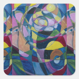 アーティスト・ポーラ・レイリーによるアート・ステッカー。 スクエアシール