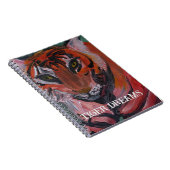 アーティスト・ポーラ・レイリーによるノート。 ノートブック (右側)