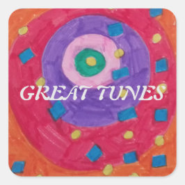 アーティスト・ポーラ・レイリーによる音楽のステッカー。 スクエアシール