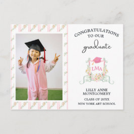 アーティスト モノグラム 卒業 ヤード サイン ポストカード