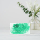 アーティスト | 水彩画 | 緑のモダン画家クリエーター 名刺 (スタンド正面)