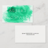 アーティスト | 水彩画 | 緑のモダン画家クリエーター 名刺 (正面/裏面)