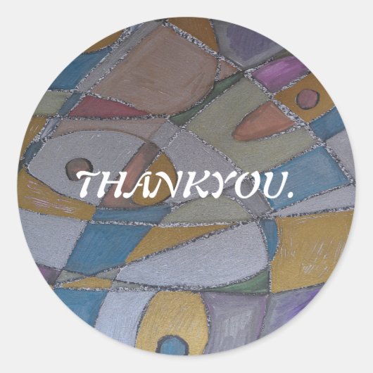 アーティスト Paula Reilly によるサンキュー ステッカー (正面)