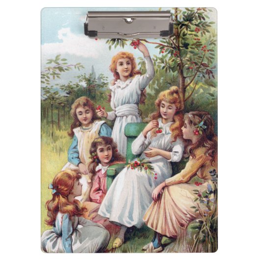 アーティストEVELYN S HARDY ～さくらんぼの束～ クリップボード (正面)