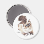 アーティストGV Hemmingsによるラグドール猫 マグネット (正面/裏面)