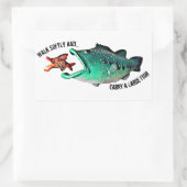 アーティストMike Quinnによる姿勢のフィッシュ 長方形シール (バッグ)