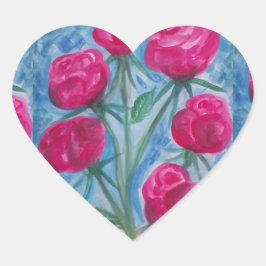 アーティストPAULA REILLYによる愛ハートのステッカー。 ハートシール