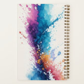 アーティスパーソナライズされたトのブラシの水の色のスプラッシュ ノートブック (裏面)