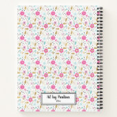 アーティスパーソナライズされたトピンクホワイトスケッチブック ノートブック (裏面)