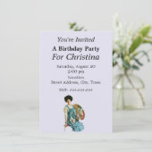 アーティスビクトリアントレディーペインターパレット誕生日 招待状 (スタンド正面)