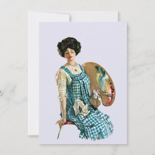 アーティスビクトリアントレディーペインターパレット誕生日 招待状 (裏面)