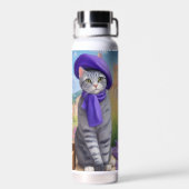 アーティスフランスのト子猫訪問ラベンダーファーム ウォーターボトル (背面)