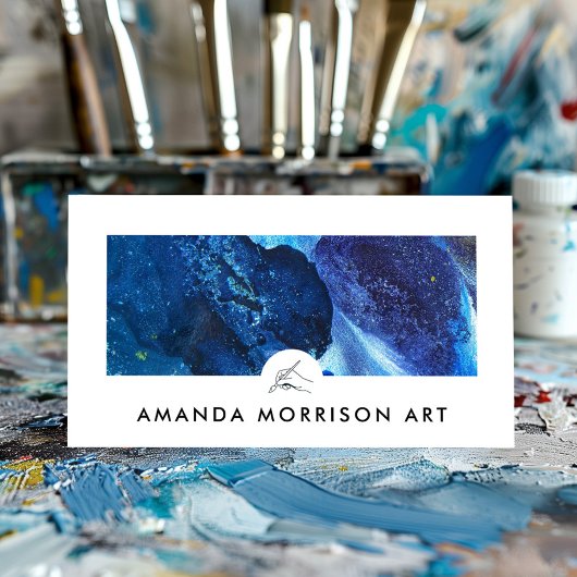 アーティスモダントの画家の手のロゴ 名刺