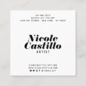 アーティスモダント抽象芸術アート絵を描ミニマルト スクエア名刺 (裏面)