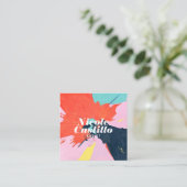 アーティスモダント抽象芸術アート絵を描ミニマルト スクエア名刺 (スタンド正面)