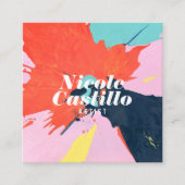 アーティスモダント抽象芸術アート絵を描ミニマルト スクエア名刺 (正面)