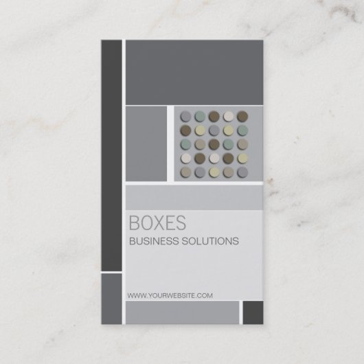 アーティスモダント抽象芸術グリッド白黒ファジードット 名刺 (正面)