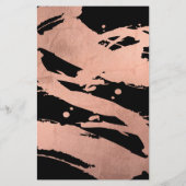 アーティスモダント抽象芸術バラ金ゴールド/黒ブラシストローク チラシ (裏面)