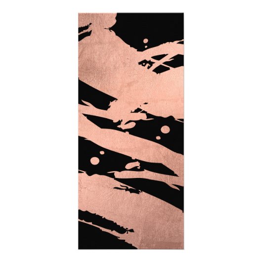 アーティスモダント抽象芸術バラ金ゴールド/黒ブラシストローク ラックカード (裏面)