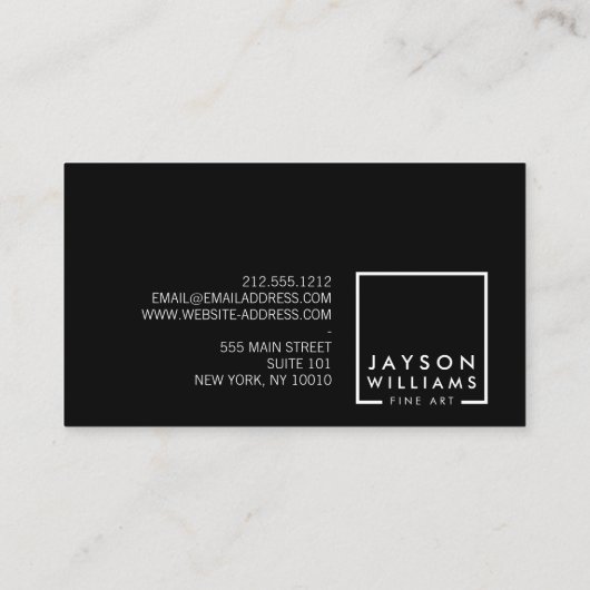 アーティスモダント抽象芸術バラ金ゴールド/黒ブラシストローク 名刺 (裏面)