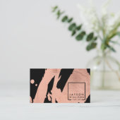 アーティスモダント抽象芸術バラ金ゴールド/黒ブラシストローク 名刺 (スタンド正面)