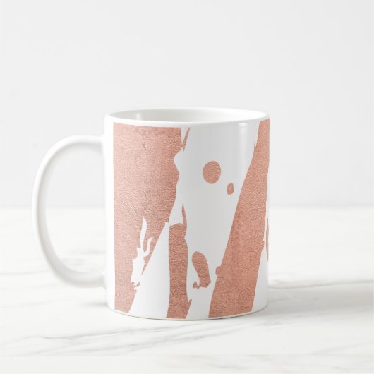 アーティスモダント抽象芸術フェイクバラ金ゴールドブラシストローク コーヒーマグカップ (左)
