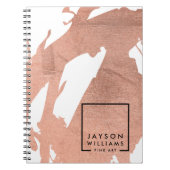 アーティスモダント抽象芸術フェイクバラ金ゴールドブラシストローク ノートブック (正面)