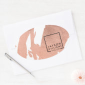 アーティスモダント抽象芸術フェイクバラ金ゴールドブラシストローク 楕円形シール (封筒)