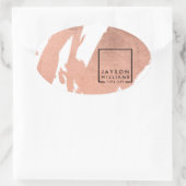 アーティスモダント抽象芸術フェイクバラ金ゴールドブラシストローク 楕円形シール (バッグ)