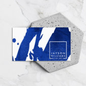 アーティスモダント抽象芸術ブルーブラシストロークのデザイナー 名刺