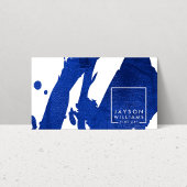 アーティスモダント抽象芸術ブルーブラシストロークのデザイナー 名刺