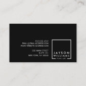 アーティスモダント抽象芸術金ゴールド/黒ブラシストローク 名刺 (裏面)