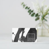 アーティスモダント抽象芸術黒ブラシストロークのデザイナー 名刺 (スタンド正面)