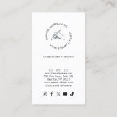 アーティスモダント画家の手のロゴ垂直 名刺 (裏面)