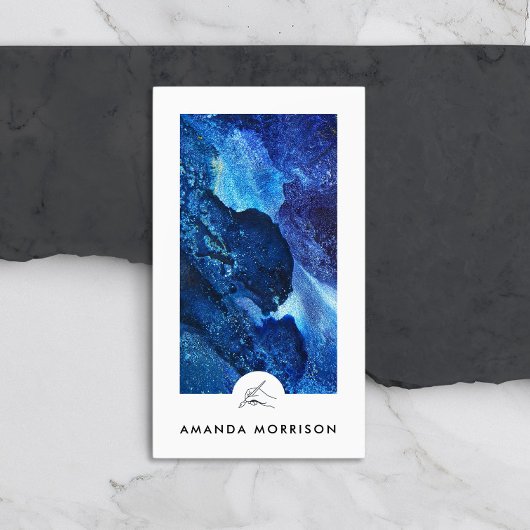 アーティスモダント画家の手のロゴ垂直 名刺