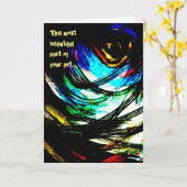 アーティスモダント絵画・アートのあいさつ文 カード (黄色い花)