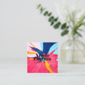 アーティスモダント・ピンク抽象芸術・アー絵を描トミニマル スクエア名刺 (スタンド正面)