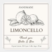 アーティスモダンロレモンズ結婚リモンチェロボトル スクエアシール (正面)