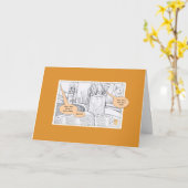 アーティスユーモアのあるトとブ絵を描ラシュのあいさつ空白のカード カード (黄色い花)