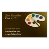 アーティス伝統的素晴らしト |カラーパレットとブラシ マグネット名刺 (正面)