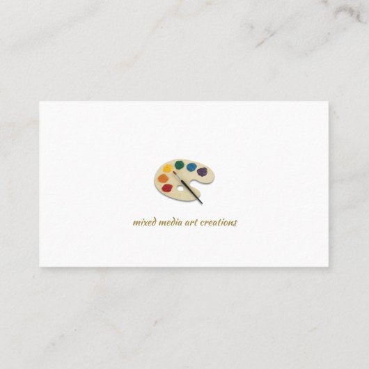 アーティス伝統的素晴らしト |カラーパレットとブラシ 名刺 (裏面)