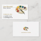 アーティス伝統的素晴らしト |カラーパレットとブラシ 名刺 (正面/裏面)