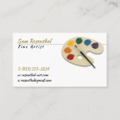 アーティス伝統的素晴らしト |カラーパレットとブラシ 名刺 (正面)