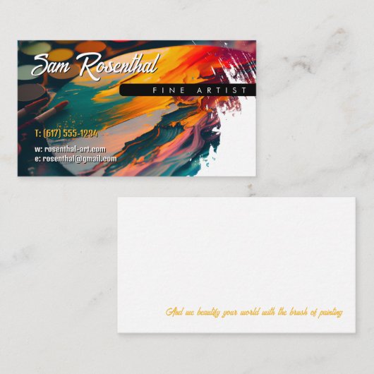 アーティス伝統的素晴らしト |ペインター 名刺 (正面/裏面)