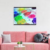 アーティス数々のト色の水彩画絵を描面 キャンバスプリント (インサイチュ (リビング))