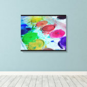 アーティス数々のト色の水彩画絵を描面 キャンバスプリント (インサイチュ (ウッドフロア))