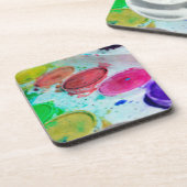 アーティス数々のト色の水彩画絵を描面 コースター (左側)