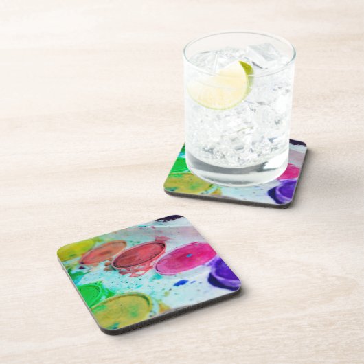 アーティス数々のト色の水彩画絵を描面 コースター (右側)