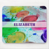 アーティス数々のト色の水彩画絵を描面 マウスパッド (正面)